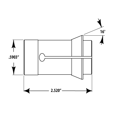 TF15 Collet 3.175mm to 8.96mm Square Smooth